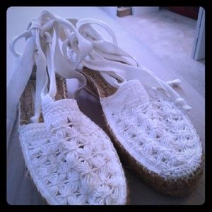 Beautiful white knitted shoes